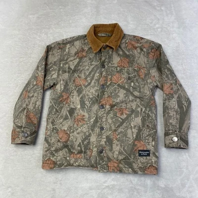 Abercrombie Kids Camo Fleece Lined Corduroy Collar Jacket Boys Girls Size 7 8 - Image 1 of 4