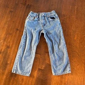 Levi's Boys Size 5 Regular Blue Denim Jeans Elastic Waist 526 Relaxed Fit - Picture 1 of 4