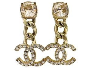 Chanel Kristall Ohrringe Golden 23C Mit Box - Bild 1 von 15