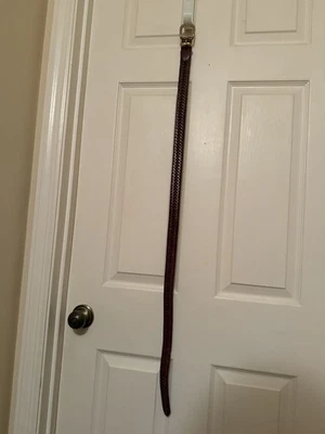 Coach Men's Belt 36" Brown Braided Leather Woven Tan - Image 1 of 2