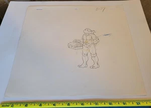 TMNT Original Production Drawing Art Teenage Mutant Ninja Turtles B-37 w Box - Picture 1 of 1