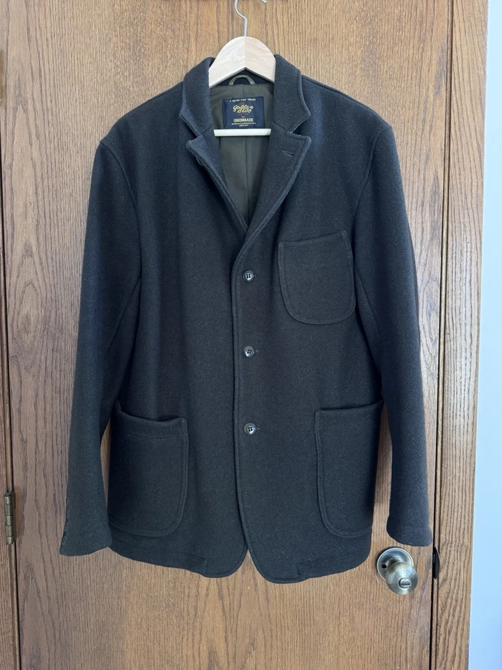 Blazer Golden Bear X Union Hecho 32oz Lana Melton L Excelente Estado Acentos de Cuero Foto 1 de 4
