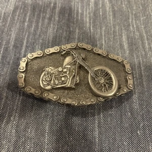 VINTAGE HONDA/HARLEY-DAVIDSON MOTORCYCLES PEWTER GÜRTELSCHNALLE fehlende Schnalle - Bild 1 von 3