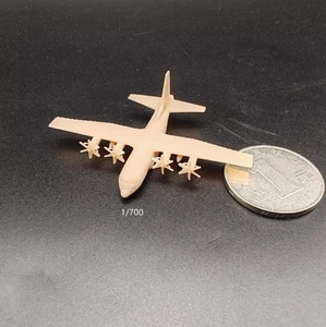 Stampa 3D 1/2000 700 400 350 US C-130 aereo da trasporto modello non verniciato - Foto 1 di 5