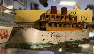 1904 D.P. Clark & Co. Tin Friction Toy Steam Boat Hill Climber Dayton. RARE! - Picture 1 of 12