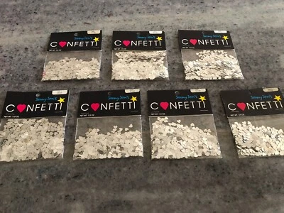 Nuevo En Paquete Jimmy Jem’s Silver Heart Confetti - 7 Paquetes Nuevo/Sellado Boda Foto 1 de 2