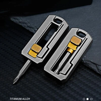 EDC 钛合金螺丝刀支架存储盒拆卸便携式工具 — 第 1/4 张图片