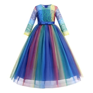 Flower Girls 3/4 Sleeve Floral Lace Tulle First Communion Pageant Holiday Dre... - Picture 1 of 7