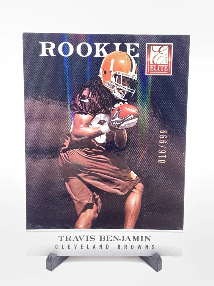2012 Elite /999 Travis Benjamin #193 Rookie RC DAMAGE ON BACK - Image 1 of 3