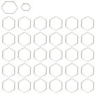 30Pcs Hexagon Shaped Hollow Resin Frame Stainless Steel Open Bezel Hollow Pe NOW