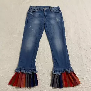 BlankNYC The Reade Damenjeans Distressed Größe 26 Rüschensaum Boho #1939 - Bild 1 von 10