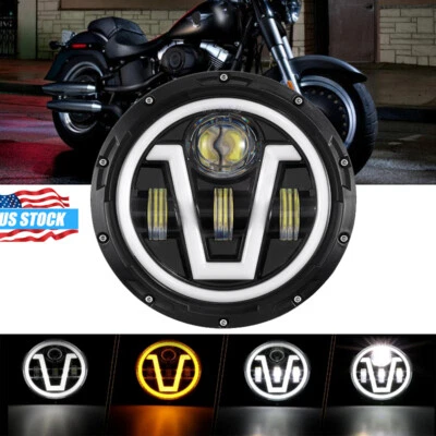 Farol de LED redondo 7 polegadas Hi/Lo DRL feixe selado para Yamaha Vmax 1200 1700 - Imagem 1 de 4