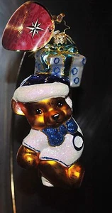 NEW RADKO Glass Christmas Ornament BEAR-Y MERRY Cute Diabetes Awareness Charity - Picture 1 of 4