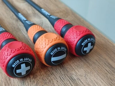 JIS Vessel No.2 Screwdrivers x3 - High Quality! 2x100, 2x150 and Flat x150mm set