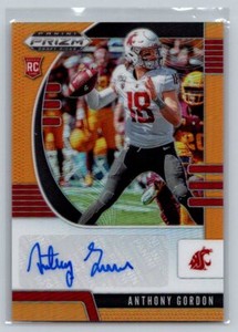 Anthony Gordon Prizm Draft 2020 149 Washington State AUTO RC ORANGE /149