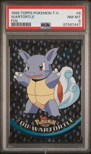 Pokémon Topps • Wartortle • Holo • 1999 • Flame • Foil • Black Logo Psa 8 - Picture 1 of 2