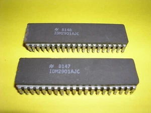 Deux (2) tranche de microprocesseur 4 bits National Semiconductor IDM2901AJC (AMD 2901) - Photo 1/3