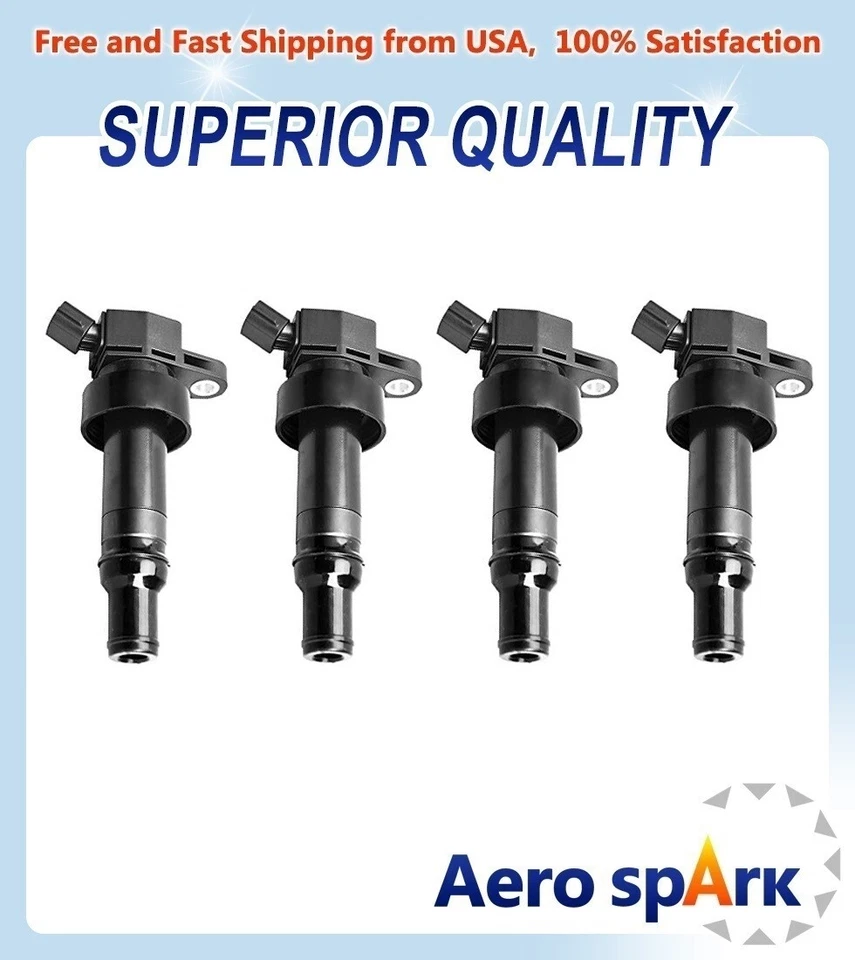 Катушка зажигания 4 шт для двигателя Hyundai Accent Kia Soul 1,6 л 2012-2015 годов выпуска - Изображение 1 из 1