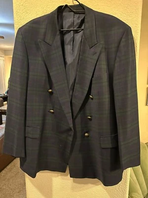 Abrigo de hombre Aldo Bernadi Alemania verde, azul y rojo a cuadros importado talla 46 S Foto 1 de 4