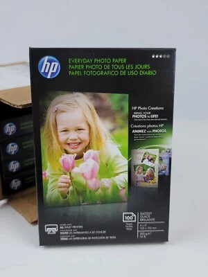  Lot of 500 Sheets HP Everyday Glossy Photo Paper 4" x 6" all 5 packs sealed - Image 1 of 4