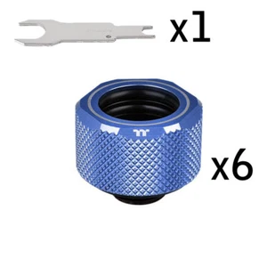 THERMALTAKE PACIFIC C-PRO BLUE Compression Fitting 6x Pack CL-W210-CU00BU-B F43* - Picture 1 of 7
