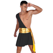 Mens Costume Fancy Dress Ancient Skirt Belted Outfit Metallic Underwear Adult