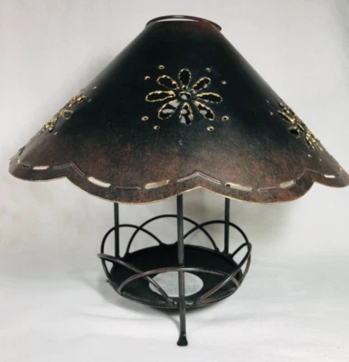 Linterna portavelas colgante o independiente de metal negro Foto 1 de 4