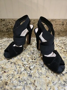 PRADA Damen schwarze elastische Wildleder High Heels Sandalen, Gr: 37 (US 7) - Bild 1 von 8