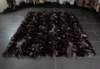Alfombra de zorro plateado 2109 alfombra de piel genuina corredor alfombra de piel real alfombra de zorro pieles reales Foto 1 de 4