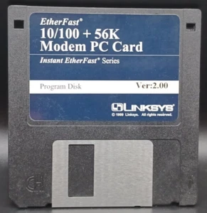 Linksys EtherFast 10/100 +56K Modem PC Card Driver Ver 2.00 Floppy Disc - Bild 1 von 1