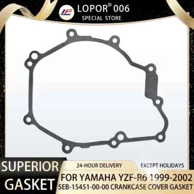 Engine Crankcase Cover Gasket Seal For YAMAHA YZF-R6 YZFR6 99-02 5EB-15451-00-00 - Image 1 of 4