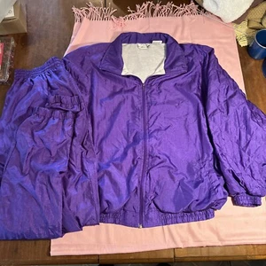 Giacca pantaloni tuta sportiva viola adulto donna LAURA KATHERINE vintage taglia 18 - Foto 1 di 6