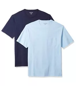 Amazon Essentials Mens 2-Pack Regular Fit SS Crewneck Pocket T-Shirts Small (S) - Imagen 1 de 5