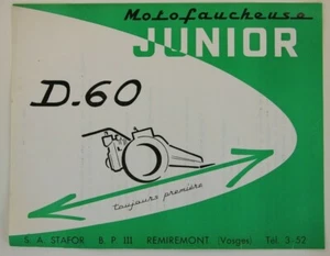 prospectus brochure motofaucheuse JUNIOR STAFOR jardinage motoculture tracteur - Bild 1 von 2