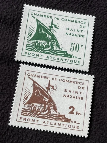 France Nazi 1945 ST. NAZAIRE Stamp Set MNH OG Modern Reproduction Stamp sv Cover