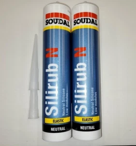 2X SOUDAL SILIRUB N NEUTRAL CURE LOW MODULUS SEALANT 300ML CLEAR DATE 11/22 - Picture 1 of 1