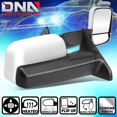 Par de espejos retrovisores de remolque cromados para camioneta Dodge Ram 1500-5500 2009-2016 + calefacción Foto 1 de 4