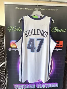 SIGNED RARE Andrei Kirilenko #47 Utah Jazz AUTOGRAPHED Reebok NBA Jersey Vintage - Picture 1 of 6