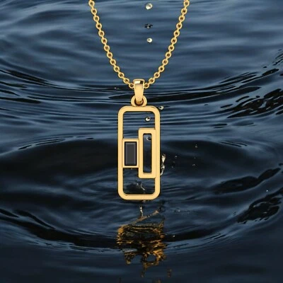 Black diamond necklace, black diamond gold necklace,dainty necklace,gift for her - Image 1 of 4