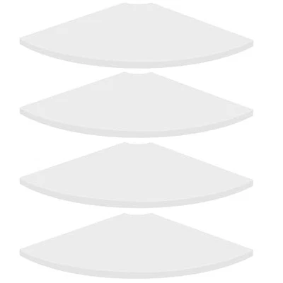  Juego de 4 estantes flotantes de esquina redondos de montaje en pared con cable blancos Foto 1 de 4