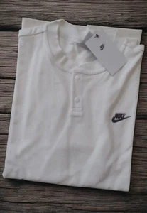Mens 2XLT Nike Club Fleece Long Sleeve Henley Off White Ivory XXL Tall - Imagen 1 de 13
