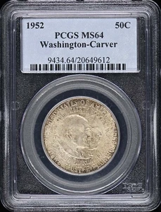 WASHINGTON CARVER 1952 50C Silver Commemorative PCGS MS64 - Picture 1 of 2