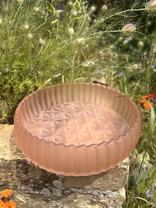Sowerby Art Deco glass bowl posy bowl 1930s vaseline glass pink glass Vintage - Picture 1 of 8