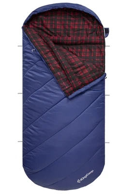 Saco de dormir KingCamp acampamento GG/capuz extra alto grande largo flanela de algodão esquerda - Imagem 1 de 4