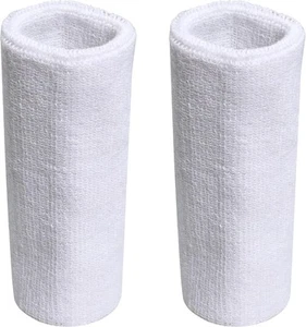 Sweatbands Sports Wristbands for Men and Women - 6 inch Elastic white - Picture 1 of 2