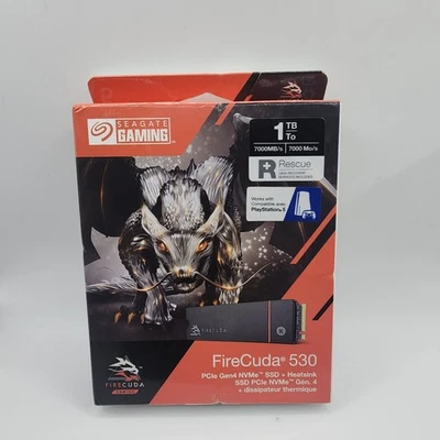 Seagate FireCuda 530~1TB Internal SSD PCIe Gen 4 NVMe with Heatsink Sealed Read. - Image 1 of 4