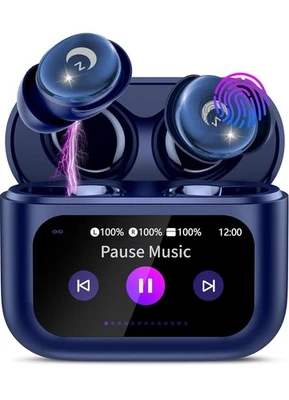 Auriculares Inalámbricos con Pantalla Táctil Inteligente, 2025 Mini Auriculares para Dormir Bluetooth 5.4 - Imagen 1 de 4