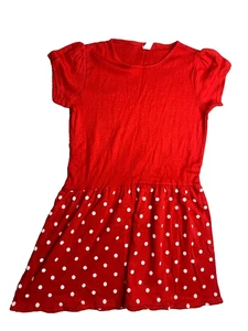 Rabbit Skins Apparel Red Pokadot Kids Dress Size 5/6 - Picture 1 of 5