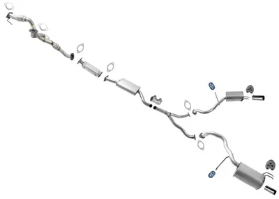 Silenciadores traseros dobles con tubo en Y resonador para Hyundai Santa Fe 2007-2009 2,7 L Foto 1 de 4