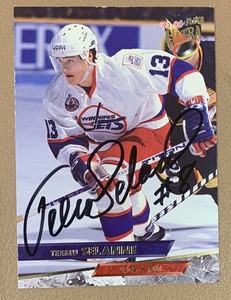 TEEMU SELANNE (HOF) Signed 1993-94 Fleer Ultra  #48 Jets, Ducks Autograph Auto